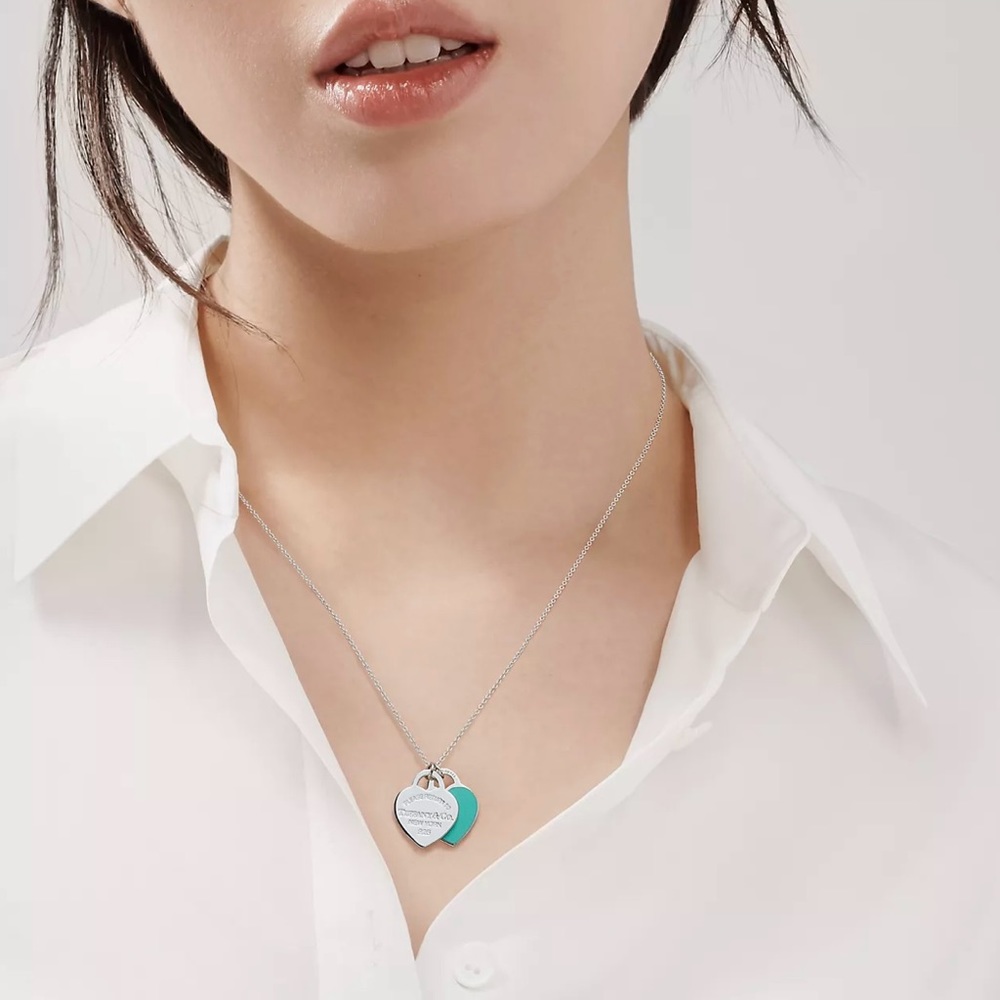 Tiffany Blue® Double Heart Tag Pendant